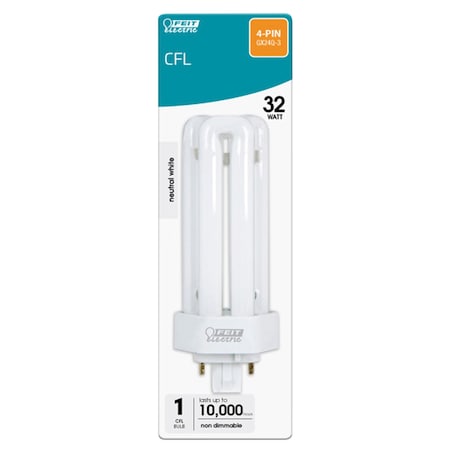 Feit Electric Feit 32 W PL 1.9 in. D X 5.2 in. L CFL Bulb Neutral White Speciality 3500 K 1 pk PLT32E/35